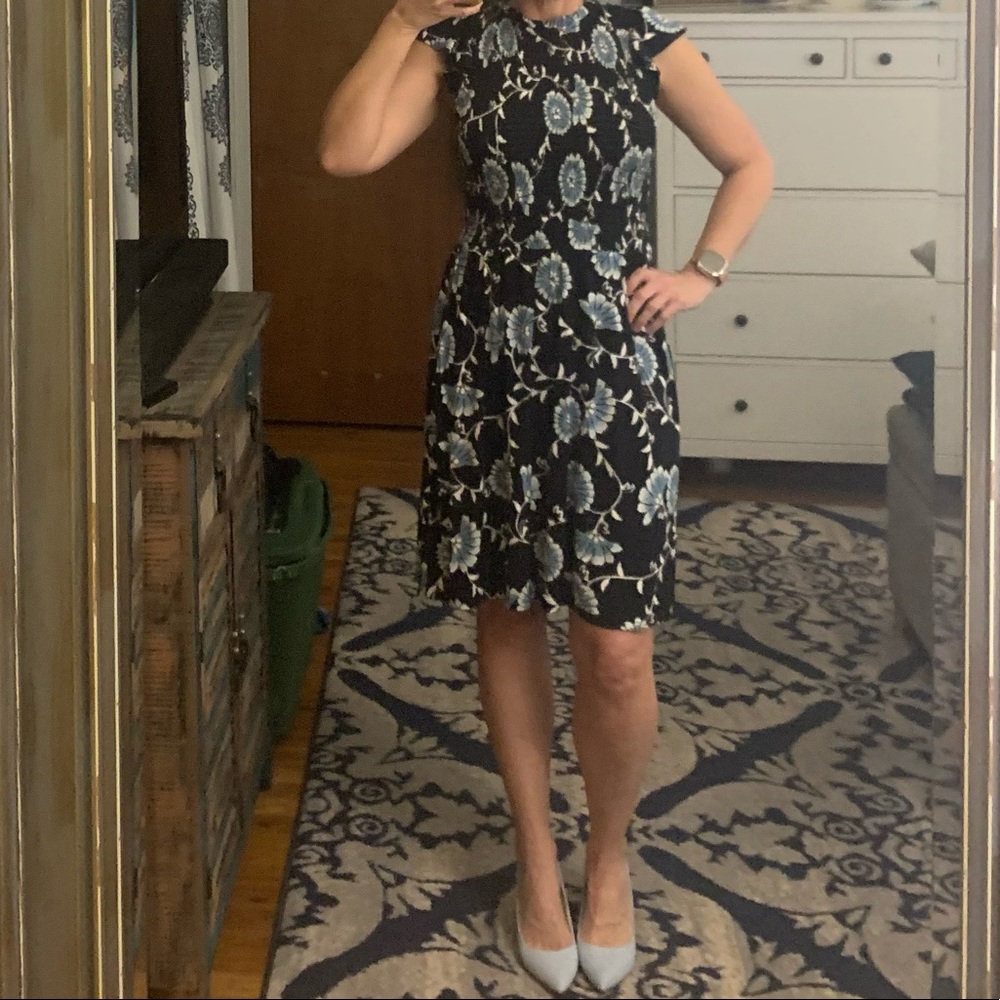 Loft Black Floral Dress